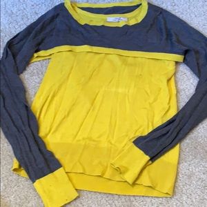 BRAND NEW yellow and gray sweater